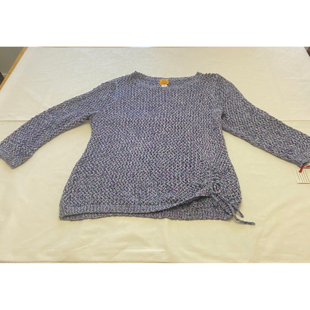 Ruby Rd Woman Purple Multi Metallic Knit Sweater‎ Top Size 2X